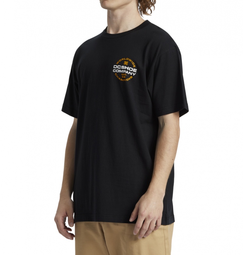 Black DC Shoes Eurostep - T-Shirt | QVHZAU-408