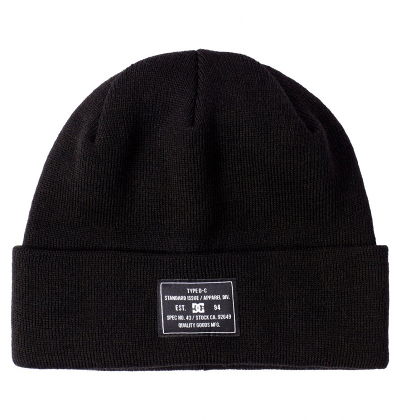 Black DC Shoes Frontline - Cuffed Beanie | YKBAJV-692