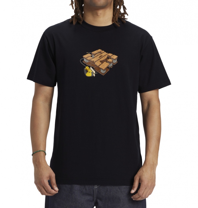 Black DC Shoes Handmade - T-Shirt | GJXLCW-596