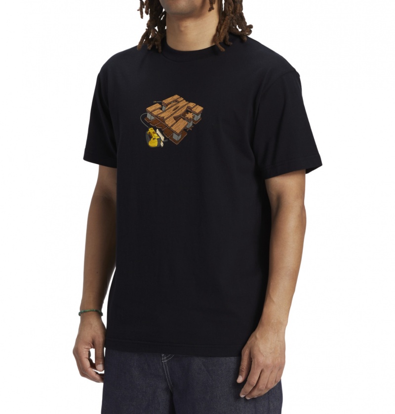 Black DC Shoes Handmade - T-Shirt | GJXLCW-596