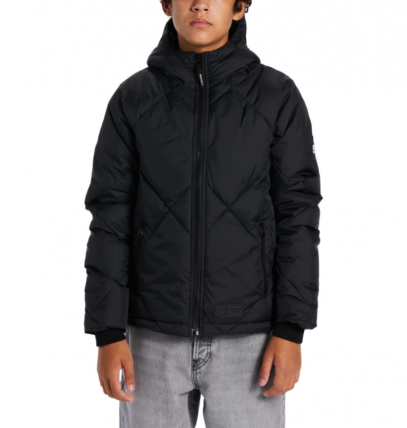 Black DC Shoes Passage - Puffer Jacket 10-16 | QCJKUZ-415