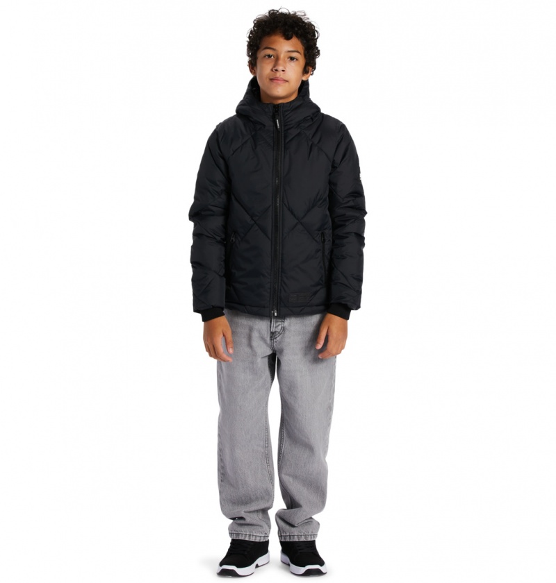 Black DC Shoes Passage - Puffer Jacket 10-16 | QCJKUZ-415