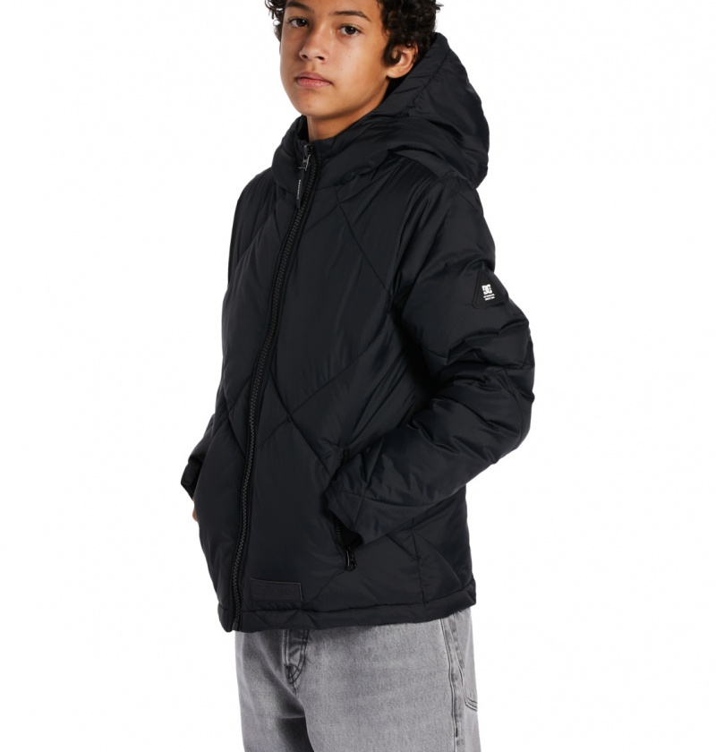 Black DC Shoes Passage - Puffer Jacket 10-16 | QCJKUZ-415