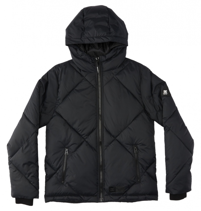 Black DC Shoes Passage - Puffer Jacket 10-16 | QCJKUZ-415