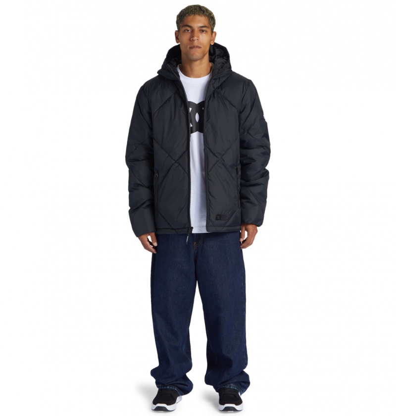 Black DC Shoes Passage - Puffer Jacket | UFJLPA-753