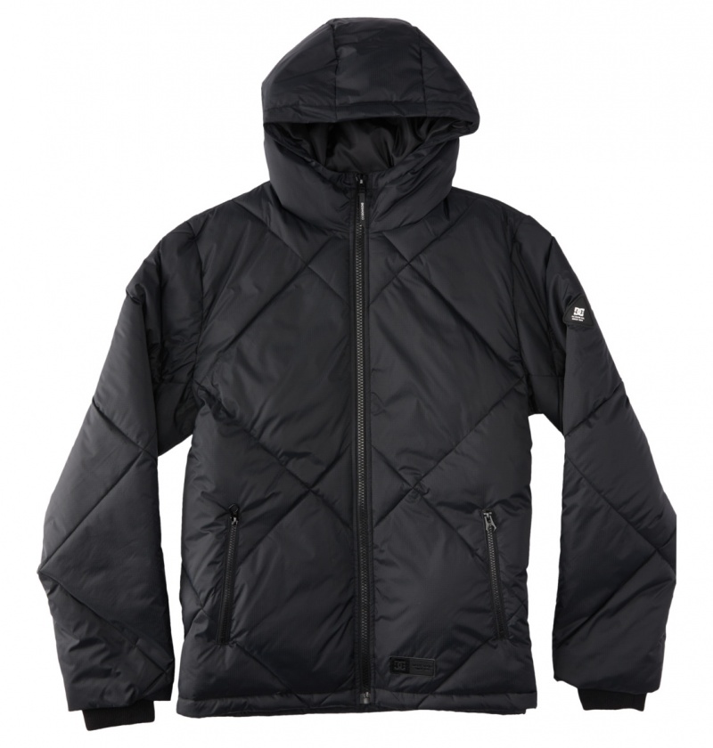 Black DC Shoes Passage - Puffer Jacket | UFJLPA-753