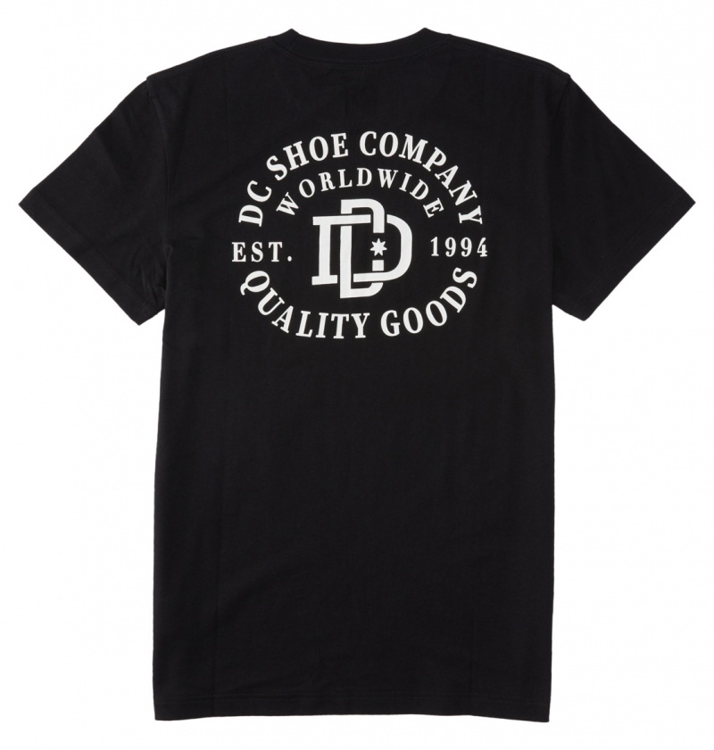 Black DC Shoes Rugby Crest - T-Shirt | HXJFEC-240