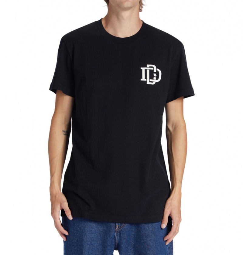 Black DC Shoes Rugby Crest - T-Shirt | HXJFEC-240