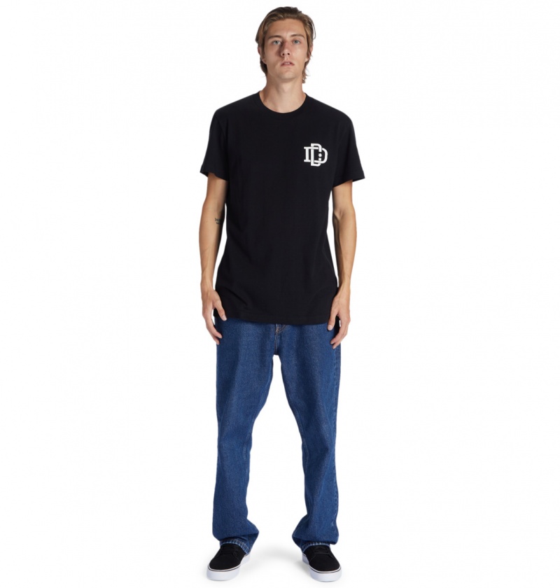 Black DC Shoes Rugby Crest - T-Shirt | HXJFEC-240