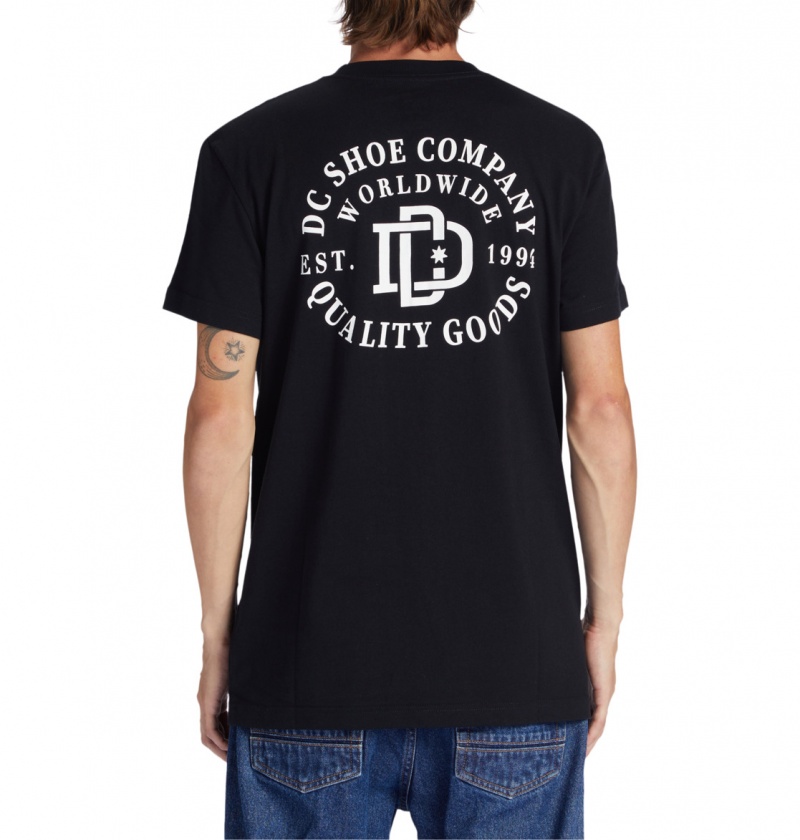 Black DC Shoes Rugby Crest - T-Shirt | HXJFEC-240