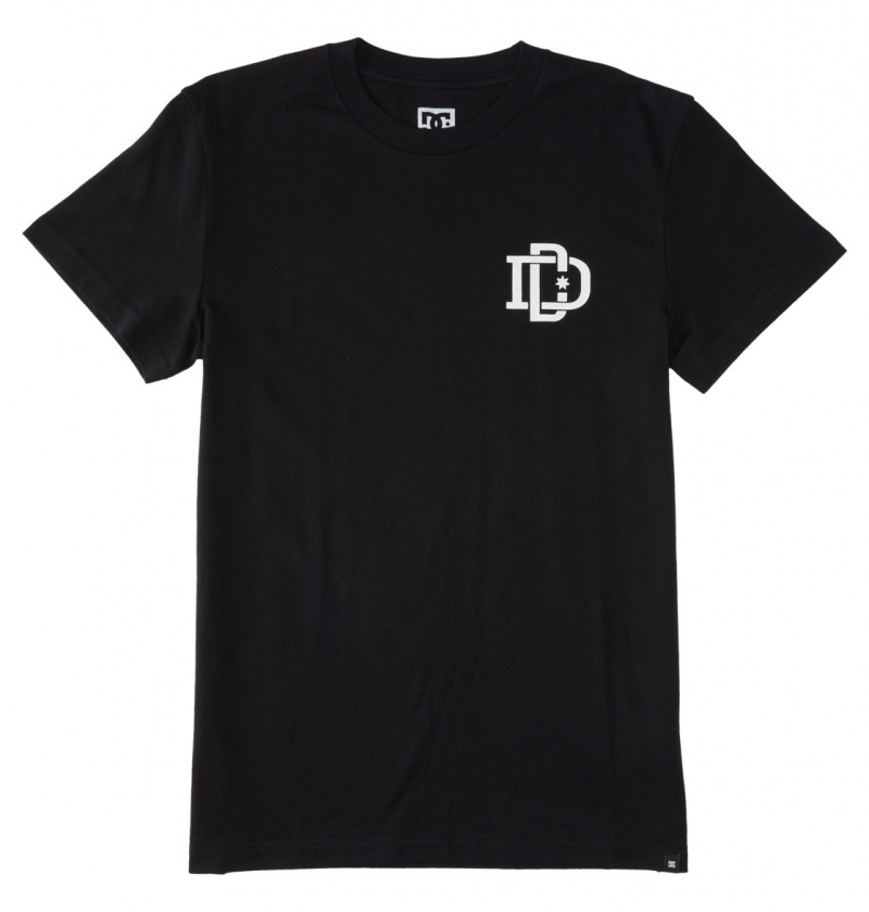 Black DC Shoes Rugby Crest - T-Shirt | HXJFEC-240