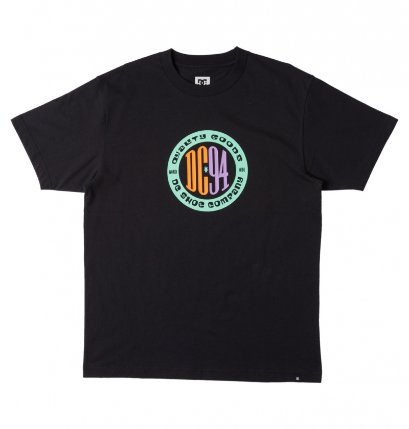 Black DC Shoes Sport Circle - Crew Neck T-shirt | WPNGOE-560