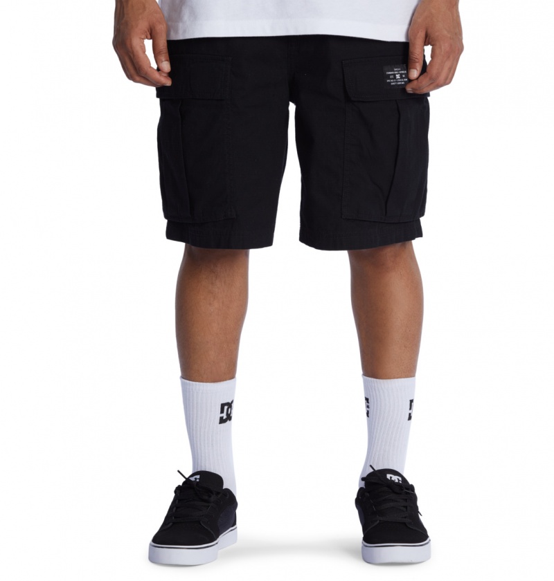 Black DC Shoes Tundra - Cargo Shorts | MCHEUB-376