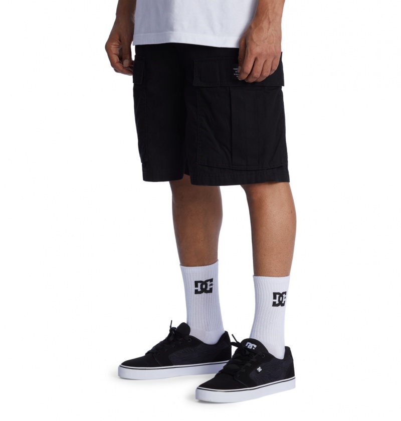 Black DC Shoes Tundra - Cargo Shorts | MCHEUB-376