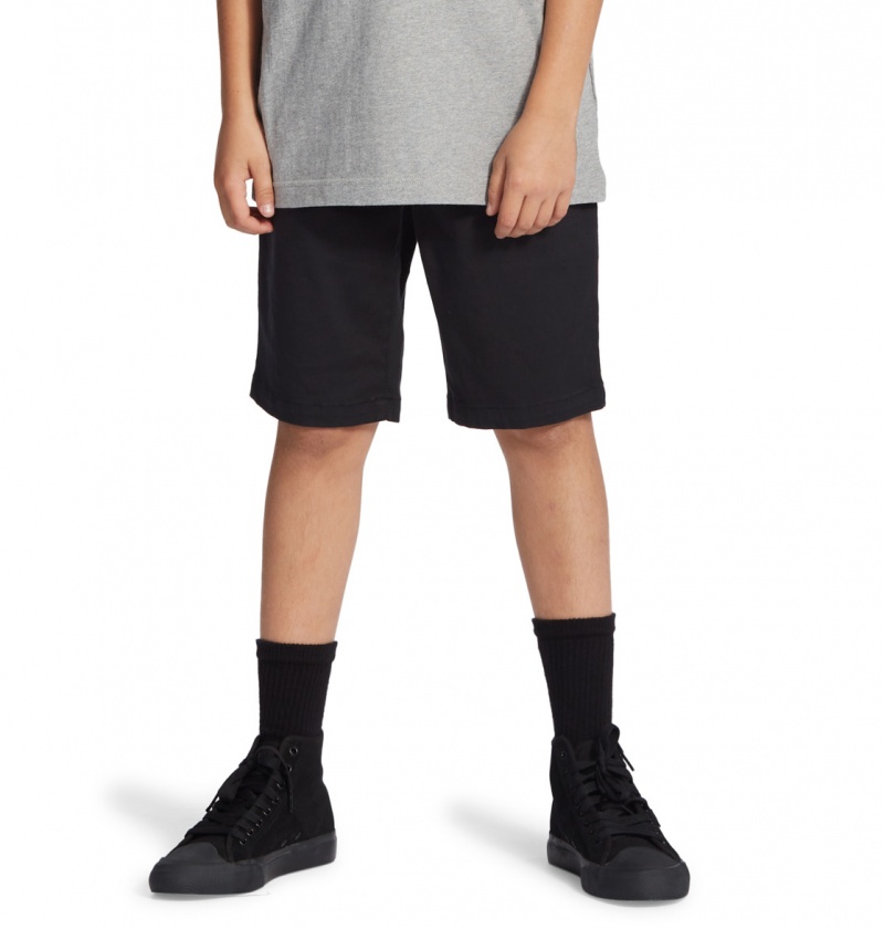 Black DC Shoes Worker Relaxed - Chino Shorts 8-16 | DHIBRX-953