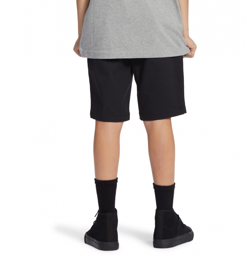 Black DC Shoes Worker Relaxed - Chino Shorts 8-16 | DHIBRX-953