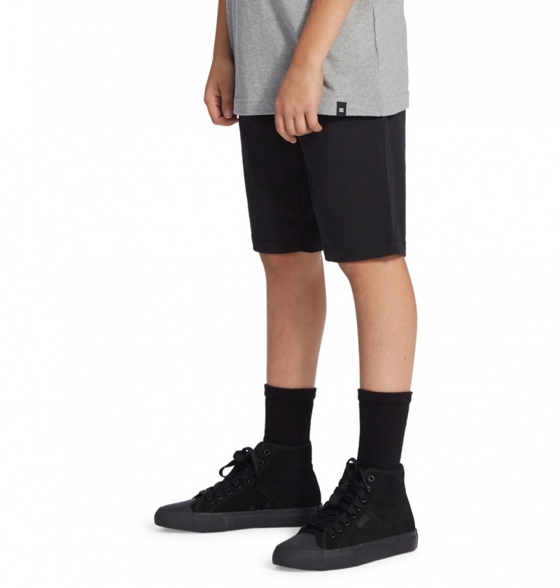 Black DC Shoes Worker Relaxed - Chino Shorts 8-16 | DHIBRX-953