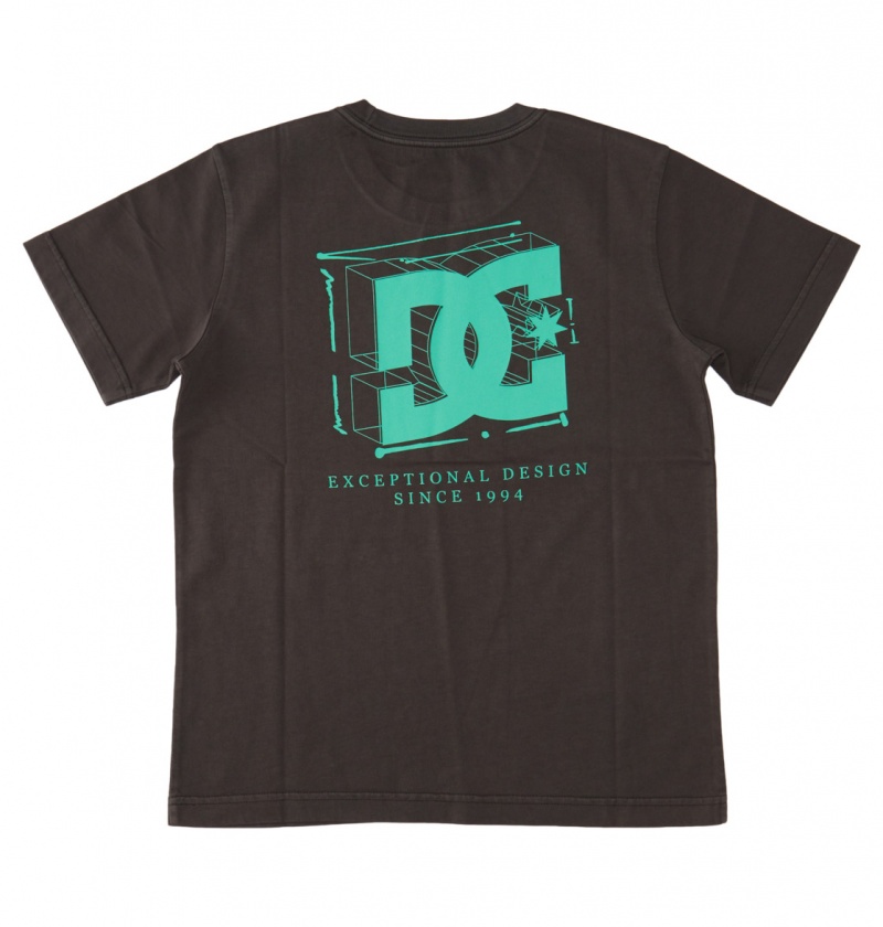 Black Enzyme Wash DC Shoes Mid Century - T-Shirt 8-16 | FGUDQL-920