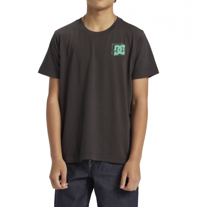 Black Enzyme Wash DC Shoes Mid Century - T-Shirt 8-16 | FGUDQL-920