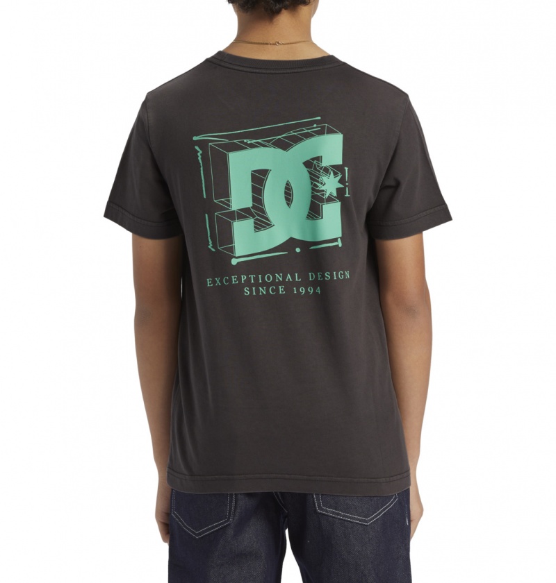 Black Enzyme Wash DC Shoes Mid Century - T-Shirt 8-16 | FGUDQL-920