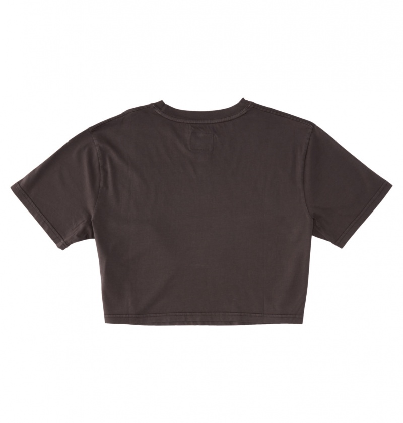 Black Enzyme Wash DC Shoes Timeless Boxy - T-Shirt | TVMPUE-739