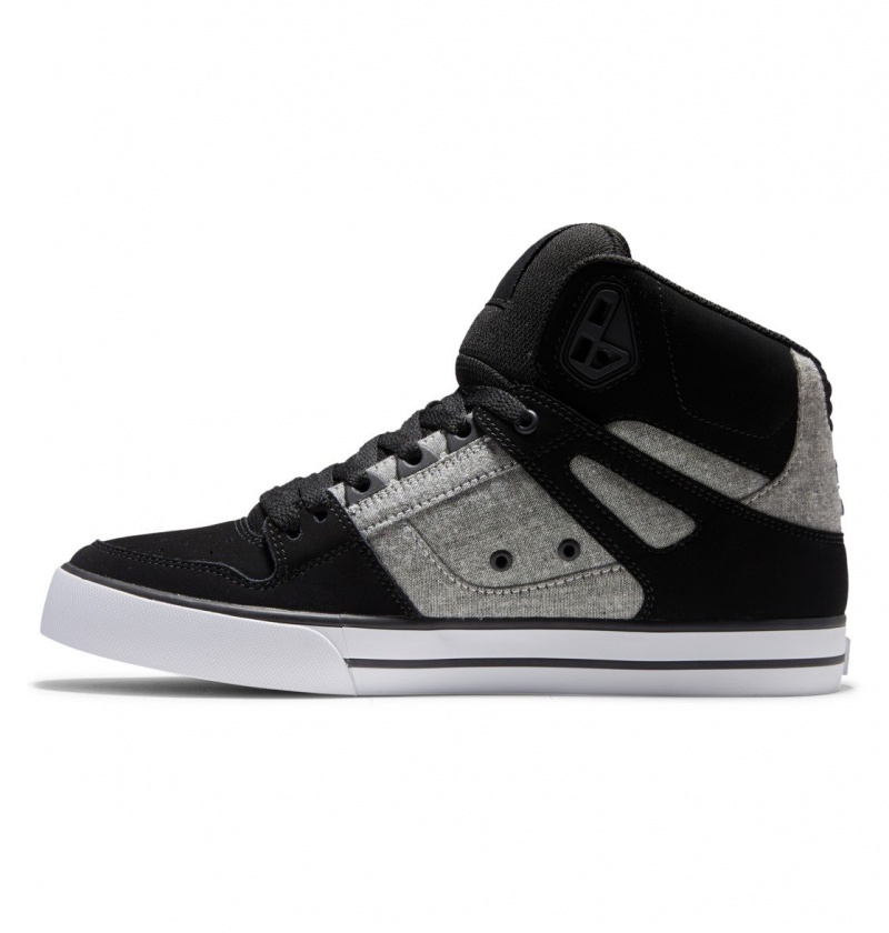 Black / Battleship / Armor DC Shoes Pure High-Top - Leather High-Top Shoes | FRJHSN-418