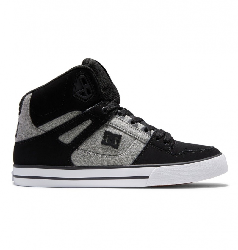 Black / Battleship / Armor DC Shoes Pure High-Top - Leather High-Top Shoes | FRJHSN-418