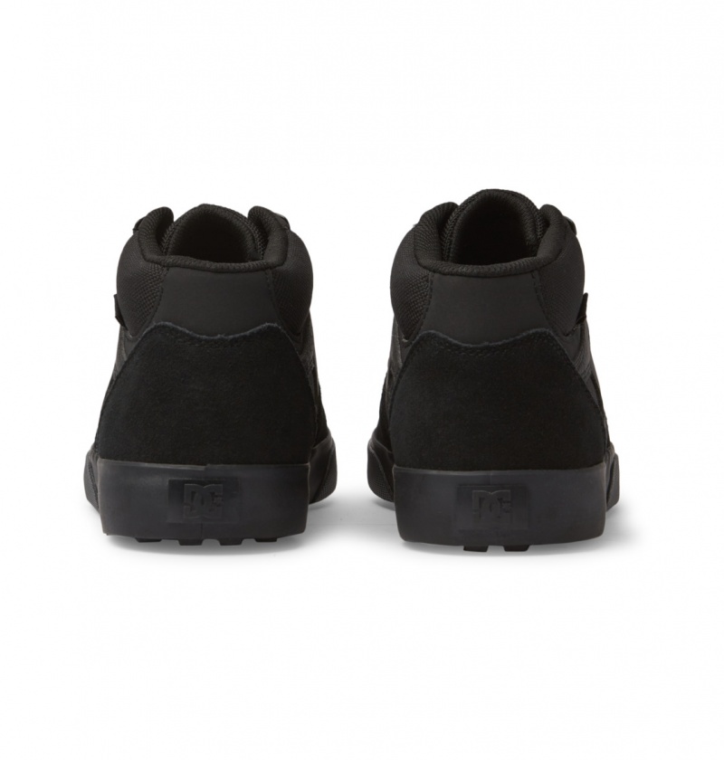 Black / Black DC Shoes Kalis Vulc Mid Wnt - Mid-Top Shoes | WQECST-056