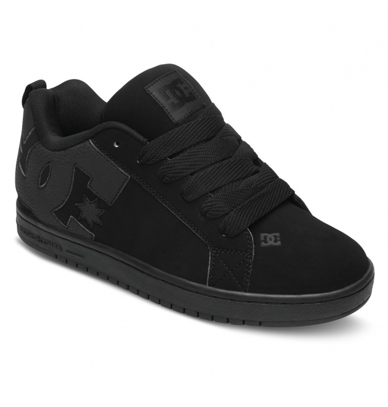 Black / Black / Black DC Shoes Court Graffik - Leather Shoes | BLRVOX-074