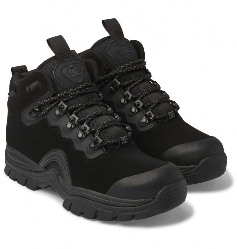 Black / Black / Black DC Shoes Navigator - Leather High Top Boots | WHVPFM-940