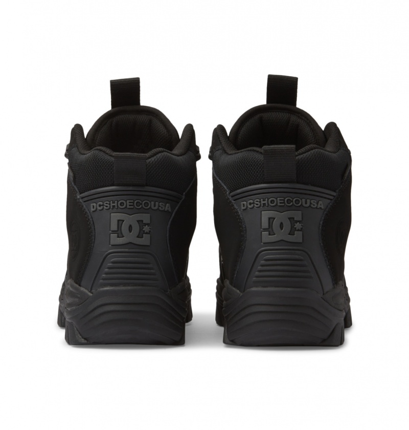 Black / Black / Black DC Shoes Navigator - Leather High Top Boots | WHVPFM-940