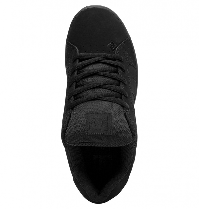 Black / Black / Black DC Shoes Net - Leather Shoes | DUOTQB-620