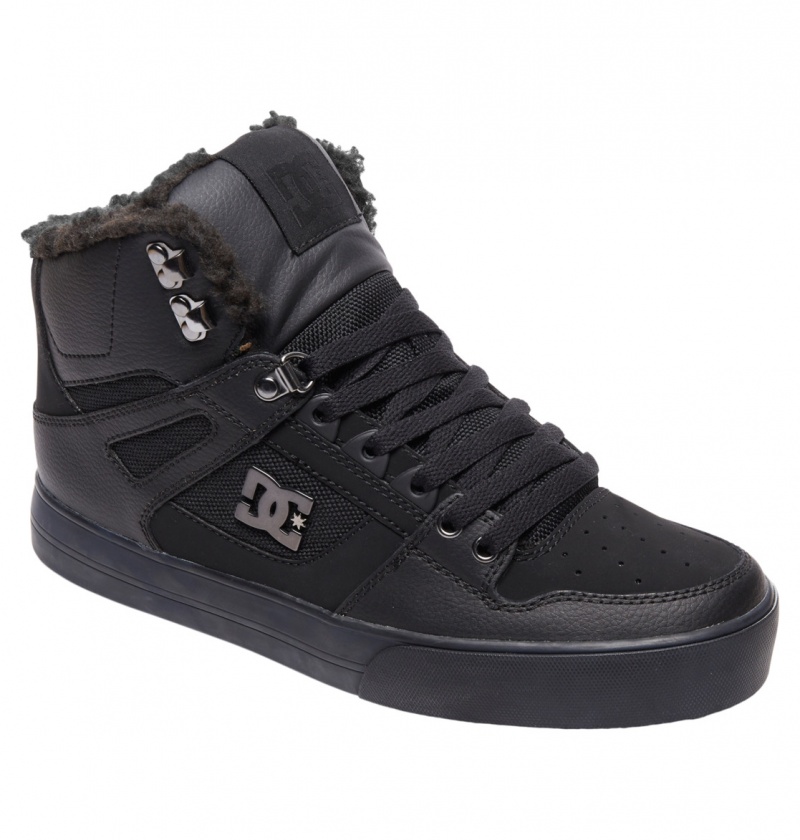 Black / Black / Black DC Shoes Pure High WNT - Winter High-Top Boots | ERPWFL-635