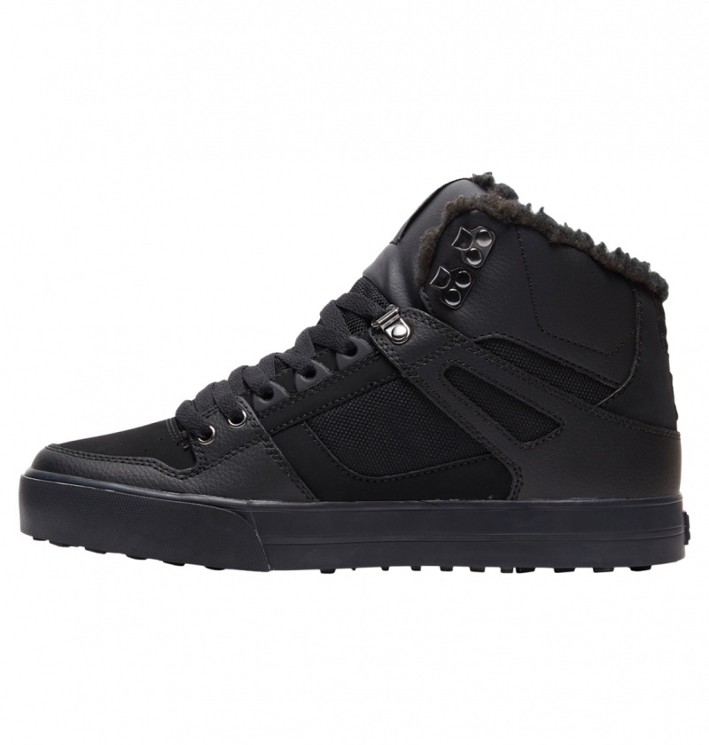 Black / Black / Black DC Shoes Pure High WNT - Winter High-Top Boots | ERPWFL-635