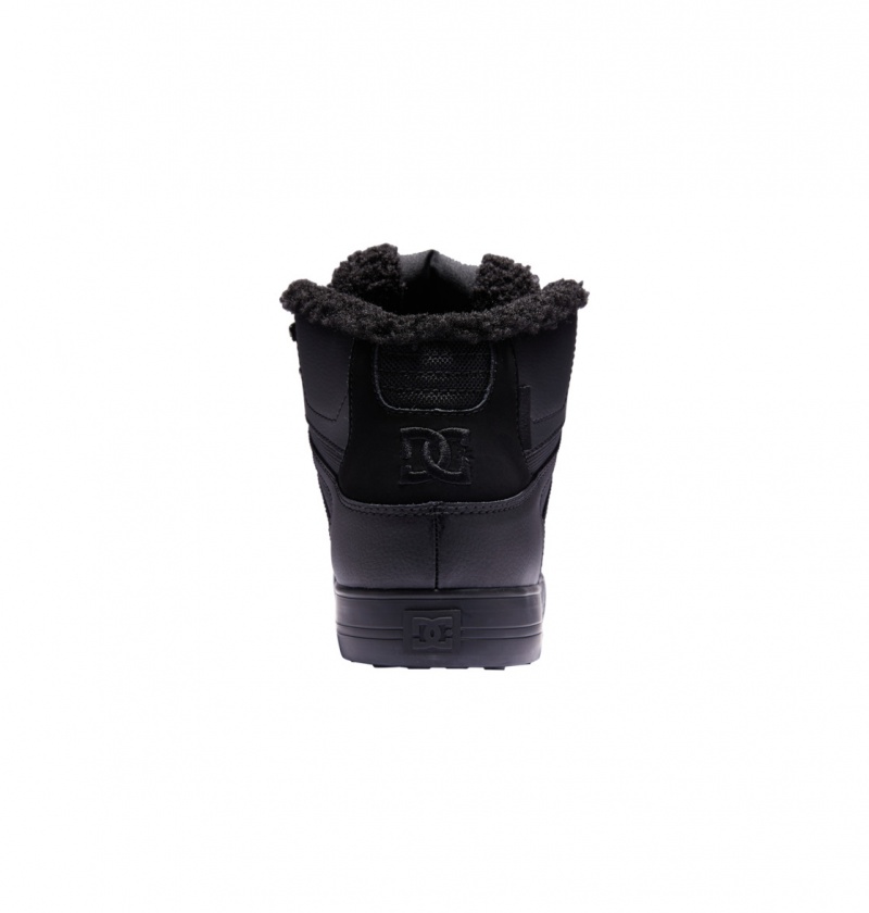 Black / Black / Black DC Shoes Pure High WNT - Winter High-Top Boots | ERPWFL-635