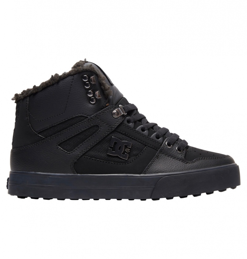 Black / Black / Black DC Shoes Pure High WNT - Winter High-Top Boots | ERPWFL-635