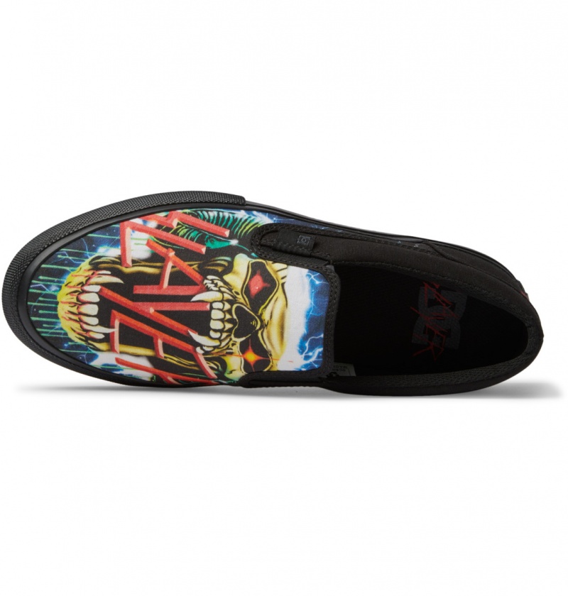 Black / Black / Green DC Shoes Slayer Manual Slip - Slip-On Shoes | GMJSHN-490