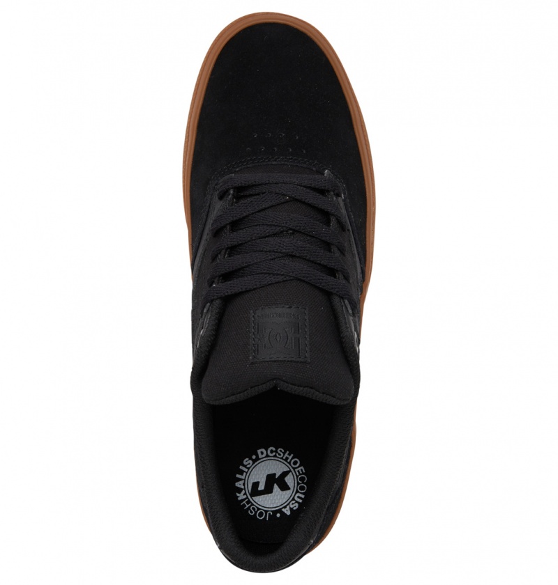 Black / Black / Gum DC Shoes Kalis Vulc - Shoes | IGDSZM-745