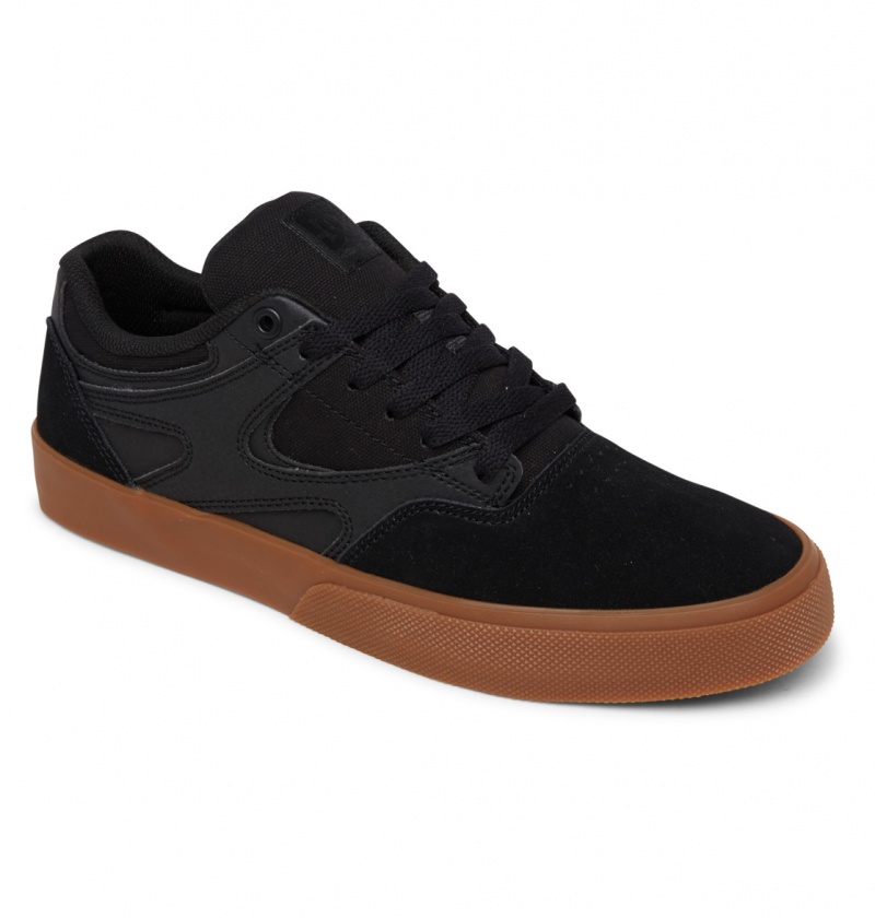 Black / Black / Gum DC Shoes Kalis Vulc - Shoes | QXLNVO-247