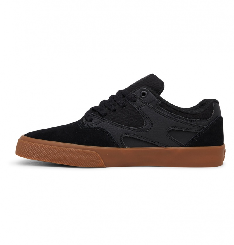 Black / Black / Gum DC Shoes Kalis Vulc - Shoes | QXLNVO-247