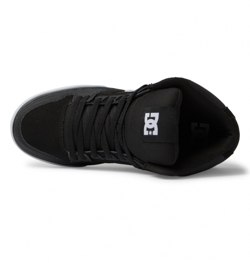 Black / Black / White DC Shoes Pure High-Top - Leather High-Top Shoes | VMDLFT-849