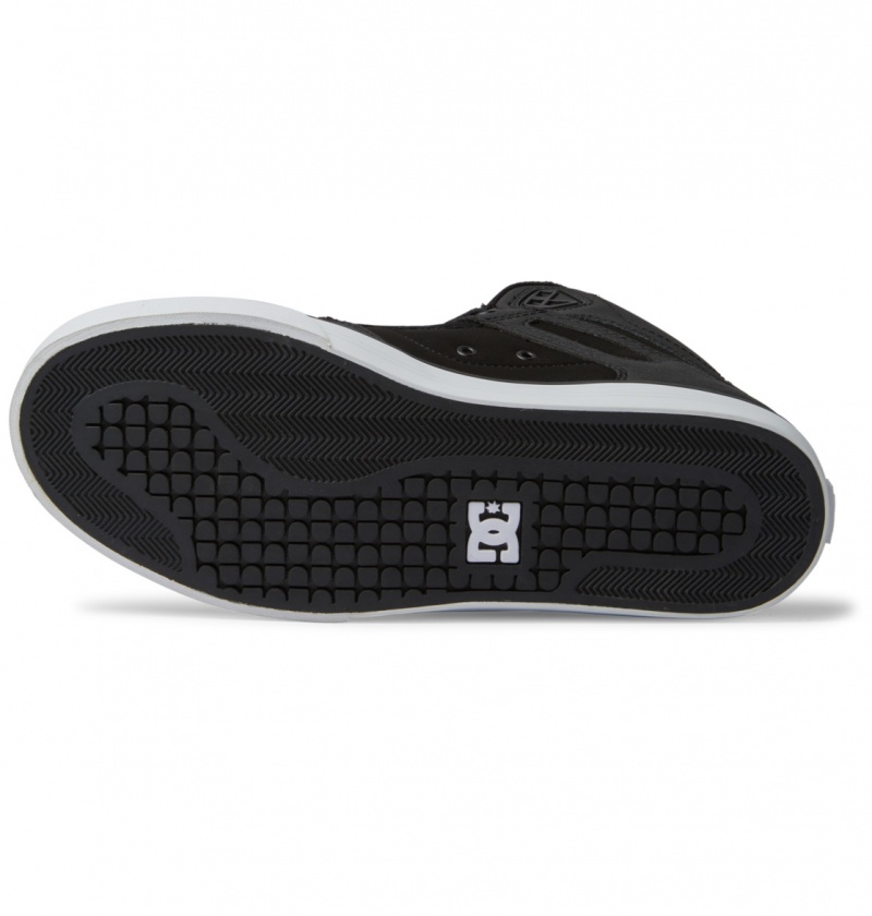 Black / Black / White DC Shoes Pure High-Top - Leather High-Top Shoes | VMDLFT-849