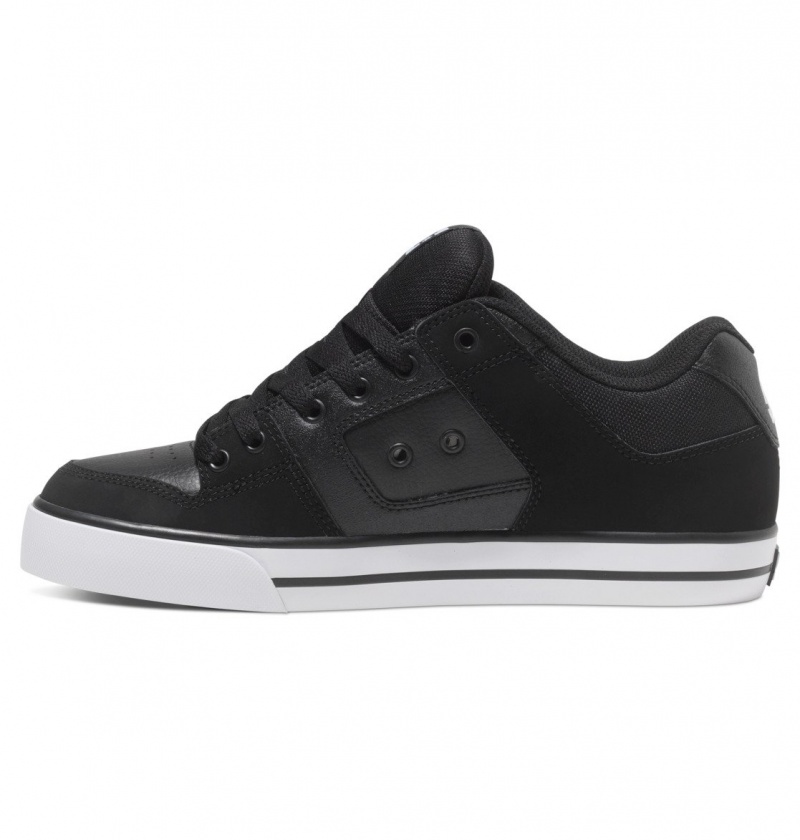 Black / Black / White DC Shoes Pure - Leather Shoes | BYDSVQ-150