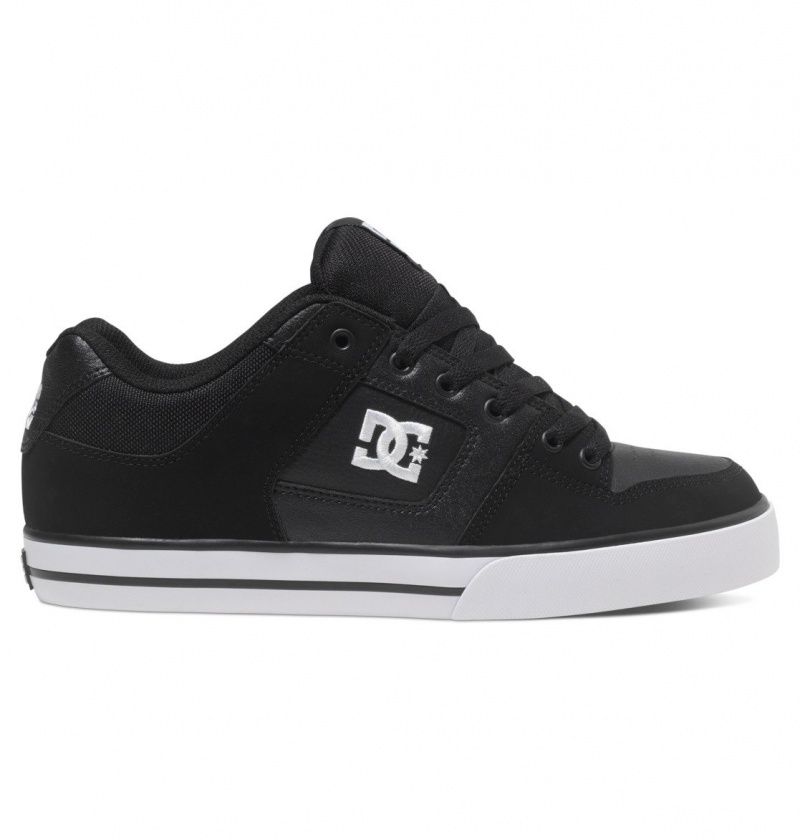 Black / Black / White DC Shoes Pure - Leather Shoes | BYDSVQ-150