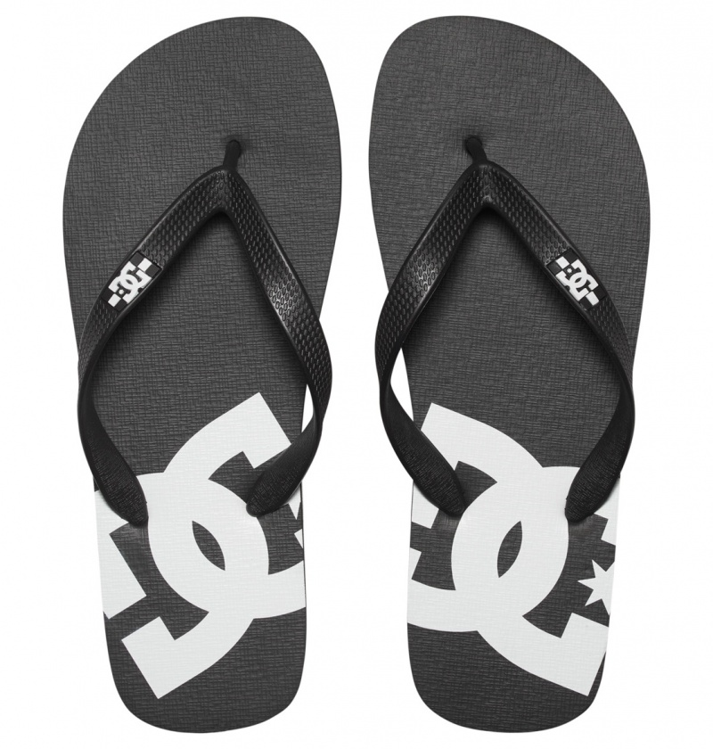 Black / Black / White DC Shoes Spray - Flip-Flops | ZWASOR-569