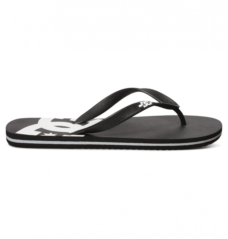 Black / Black / White DC Shoes Spray - Flip-Flops | ZWASOR-569