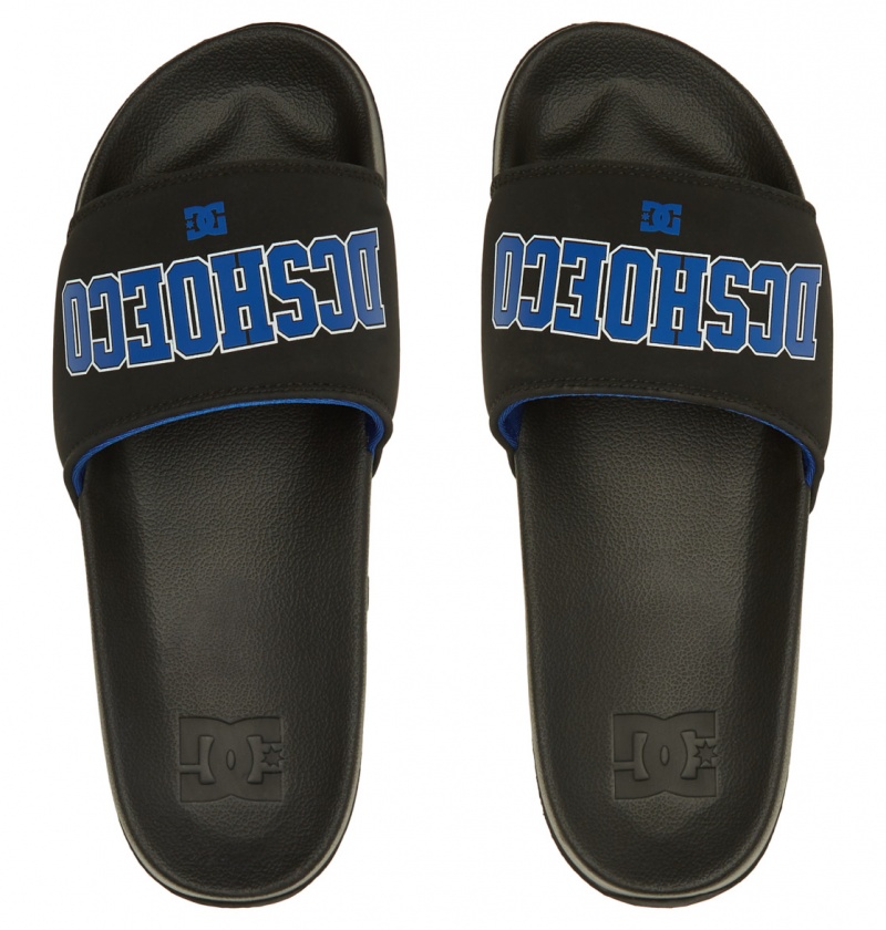 Black / Blue DC Shoes DC - Slides Sandals | RSXPCM-857