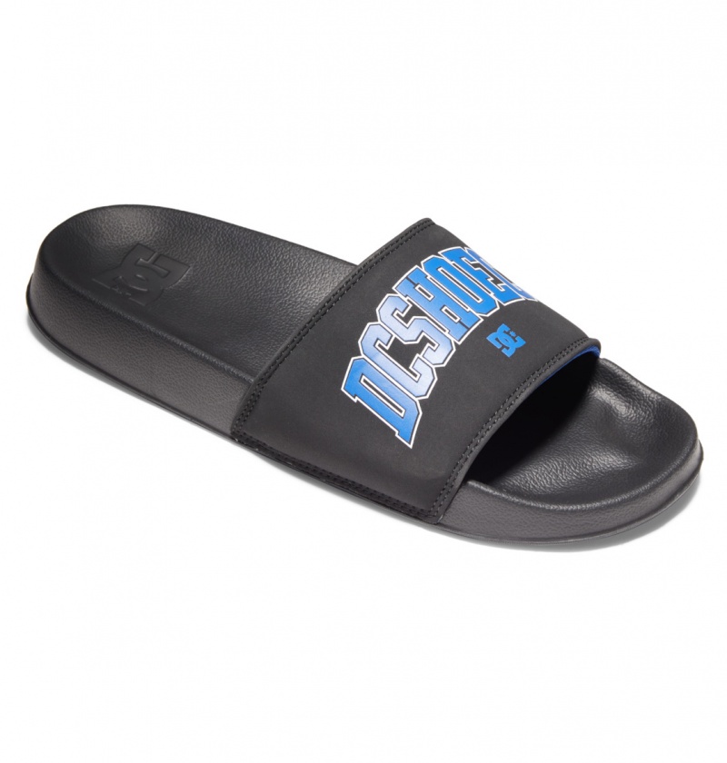 Black / Blue DC Shoes DC - Slides Sandals | RSXPCM-857