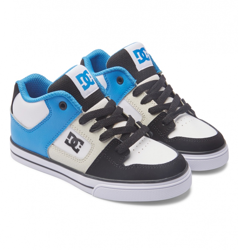 Black / Blue / Grey DC Shoes Pure Mid - Mid-Top Shoes | BUWJRA-712