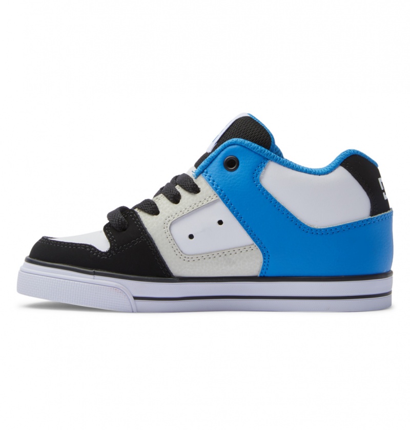 Black / Blue / Grey DC Shoes Pure Mid - Mid-Top Shoes | BUWJRA-712